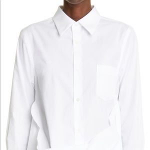 Comme Des Garçon cotton LS Ruffle Back Button Up